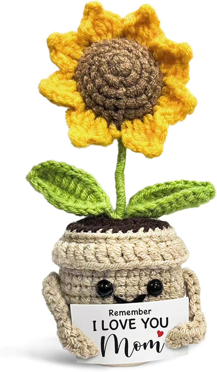 Mini Birthday Gifts for Mom, Mom Gifts from Daughters Remember I Love You MOM, Handmade Crochet Cute Small Sunflower Gifts, Gift for Mom from Daughter, Son, Mothers Day for Mom - Image 9