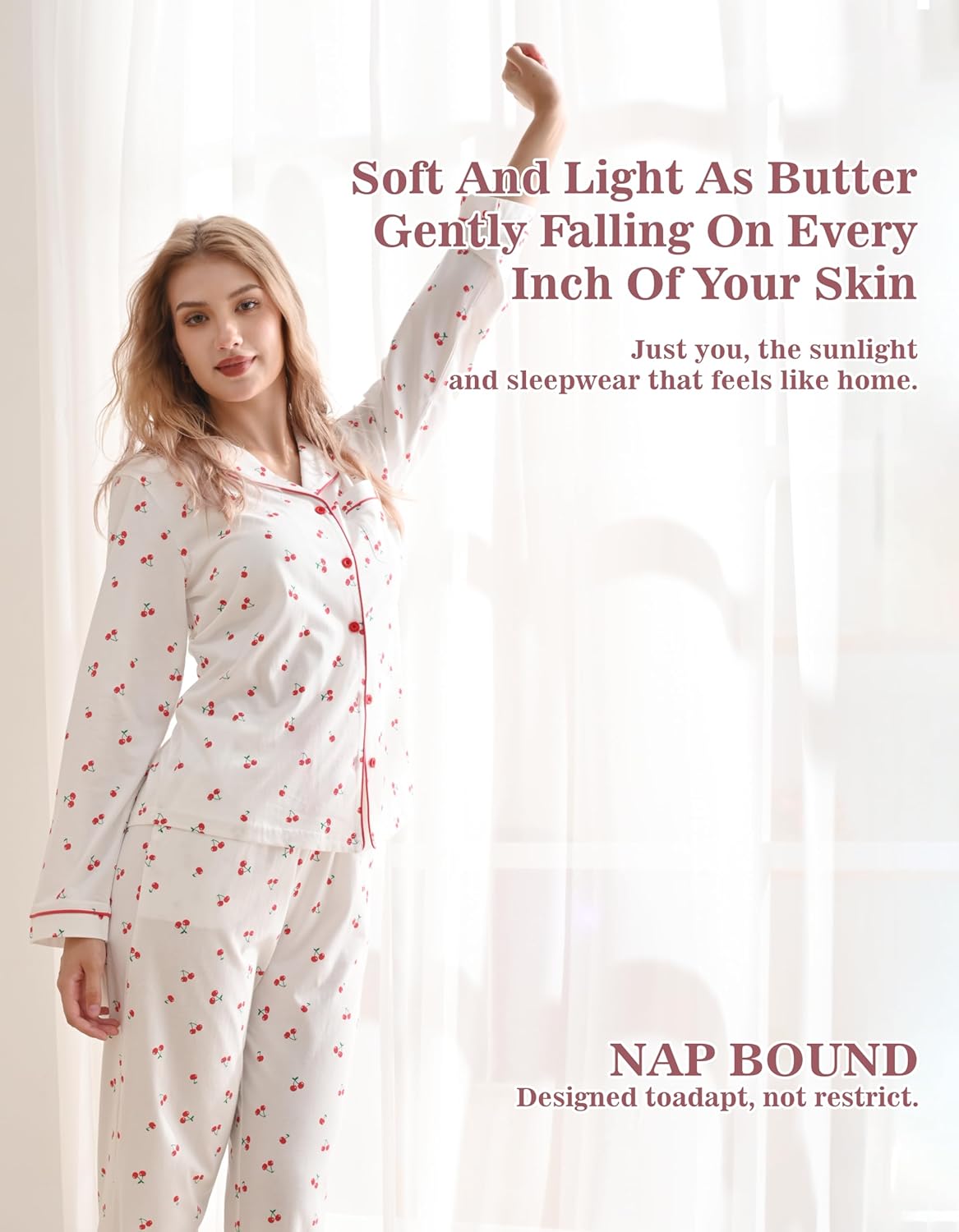 100% Cotton Christmas Pajama Sets for Women 2025 Holiday PJs Set Soft Long Sleeve Button Down Sleepwear XS-XXL - Image 2