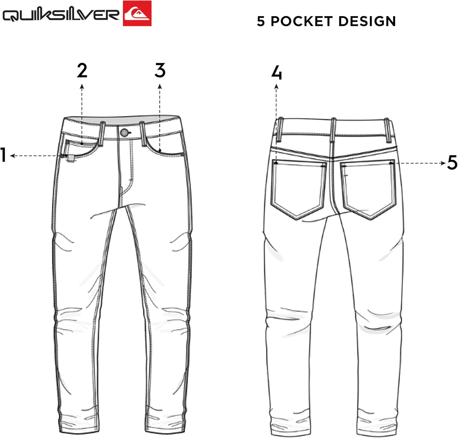 Quiksilver Men's 5 Pocket Straight Fit Stretch Waist Denim Jeans - Image 6