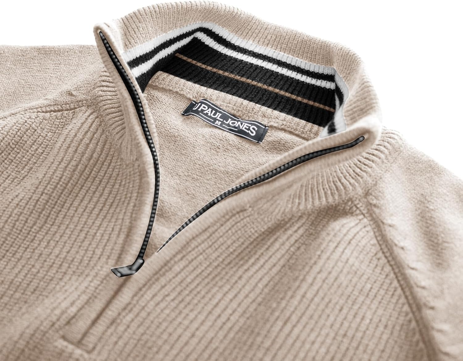 PJ PAUL JONES Mens Quarter Zip Pullover Sweater Turtleneck Raglan Long Sleeve Sweaters - Image 4
