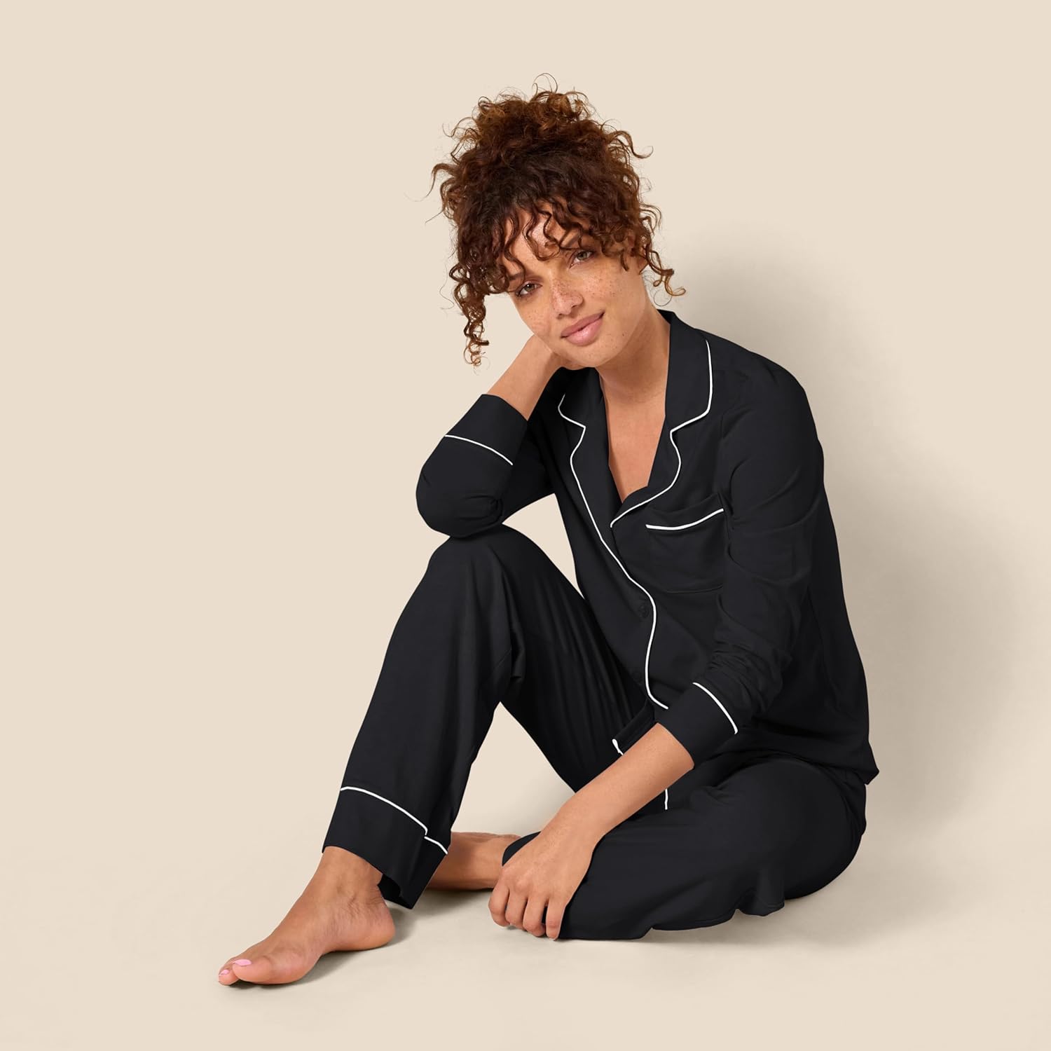 Amazon Essentials Women's Cotton Modal Long-Sleeve Shirt and Full-Length Bottom Pajama Set - Image 5