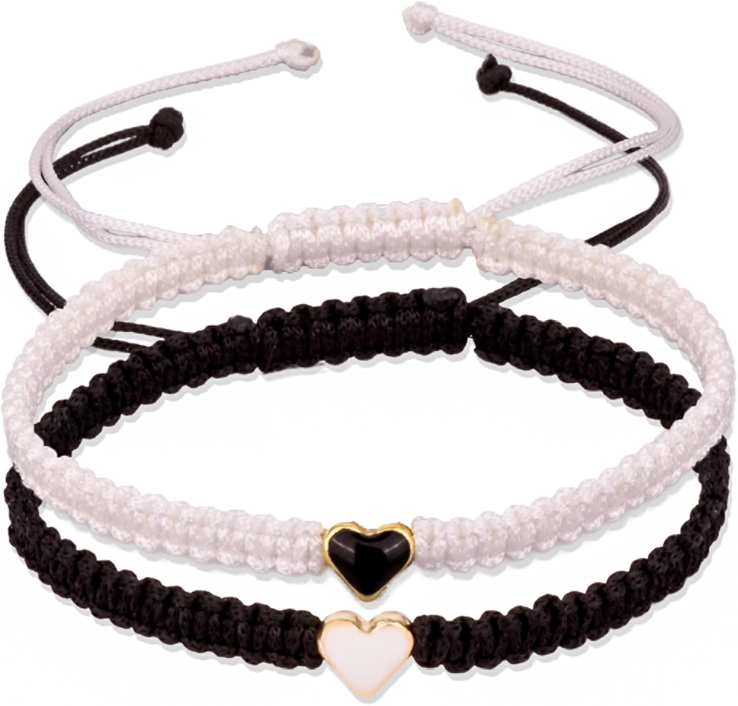 Set of 2 Colorful Heart Beaded Matching Bracelets for Couples and Friendships | Adjustable Couple Bracelets set | Friendships Bracelets set | Couples Gift for Anniversary | Best Friend Bracelets | Gift for Boyfriend Girlfriend | Valentines Gifts | Long Distance Bracelets for Partners