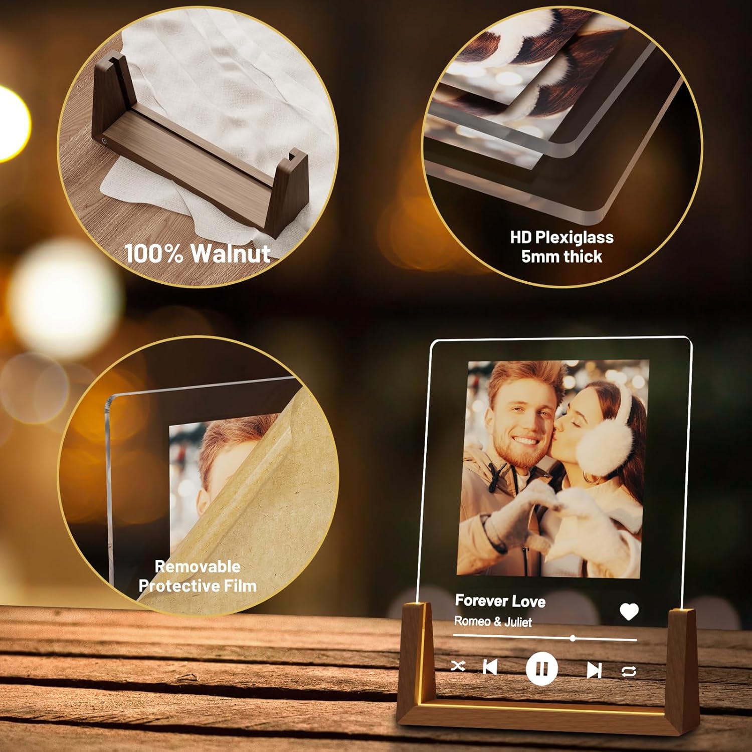 Spotify Decorative Plaque Personalized Gifts, Custom Gifts for Him Her, Customized Picture Frame for Boyfriend Girlfriend Couple Wife Women on Anniversary Birthday - Image 3