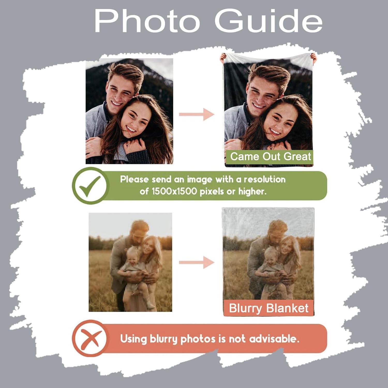 DayOfShe Ships Next Day, Personalized Photo Blankets for Girlfriend Gifts Mom Gifts, Custom Wife Blankets with Picture Flannel Throw Blanket for Boyfriend Couples Gifts - Image 6