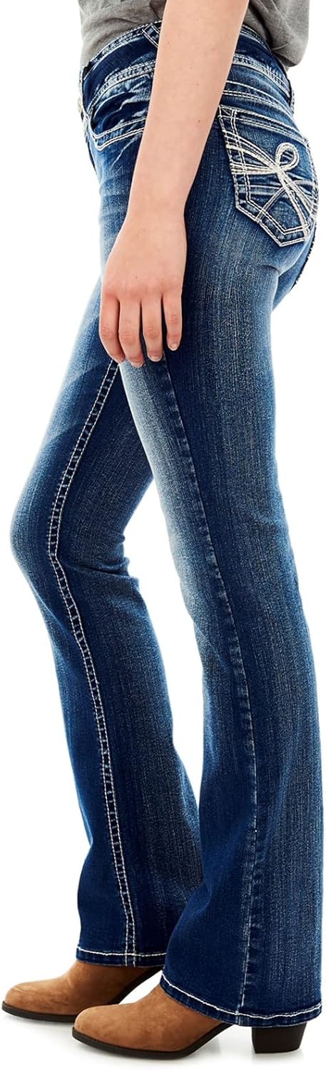 WallFlower Luscious Curvy Bootcut Jeans for Women, Mid-Rise Insta Stretch Denim, Size-Inclusive Juniors Jeans, Sizes 0 to 24 - Image 3