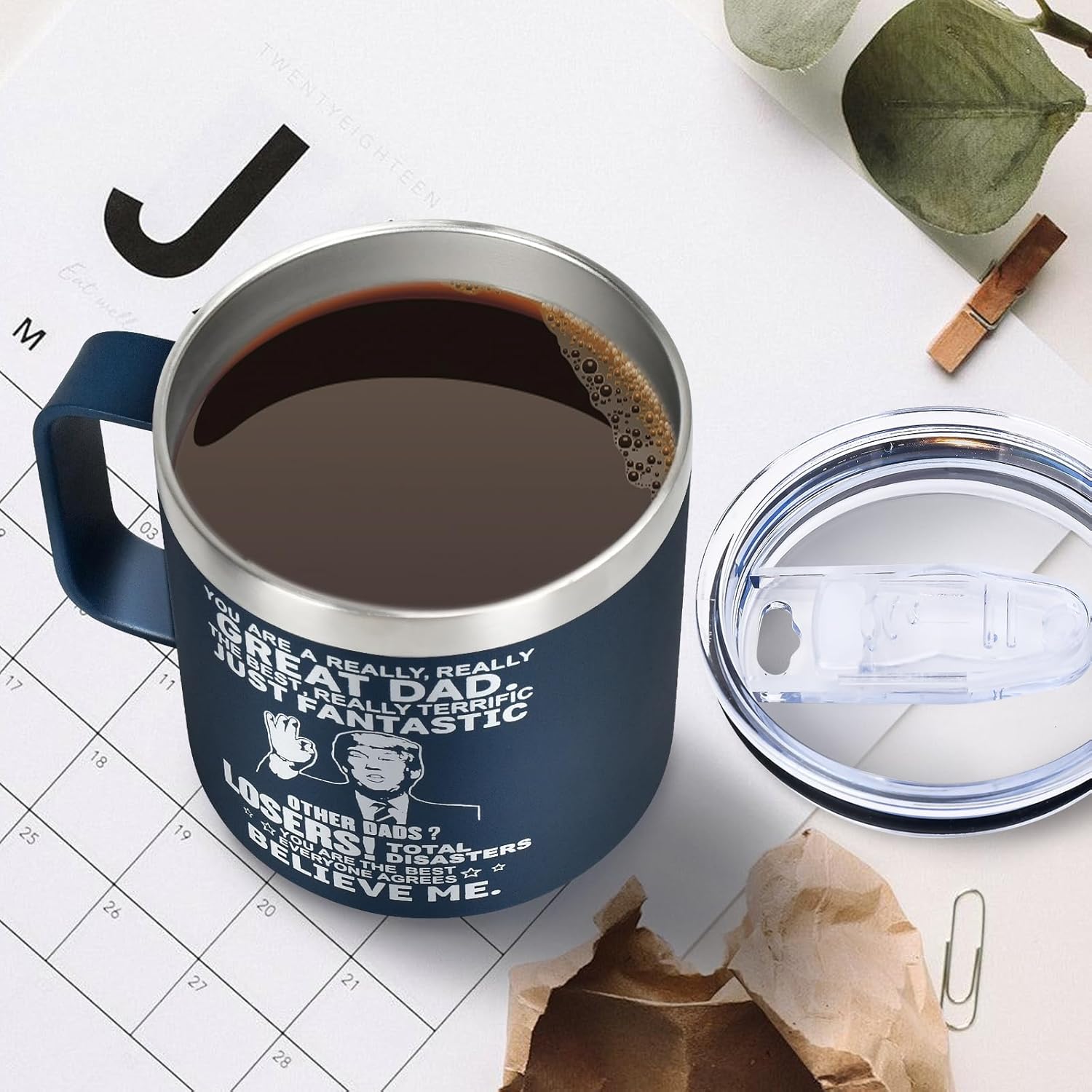 Christmas Funny Gifts for Dad Husband Men Him from Daughter Son Kids Wife - 14 OZ Coffee Mug - Fathers Day, Birthday, Retirement, Anniversary Gag Presents Ideas Stocking Stuffers for PaPa Step Dad - Image 6