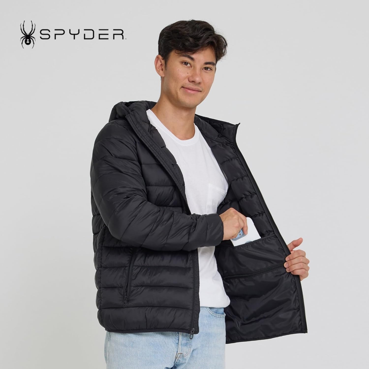 Spyder Packable Puffer Jacket Men with Hood, Lightweight Winter Jackets for Men - Image 5
