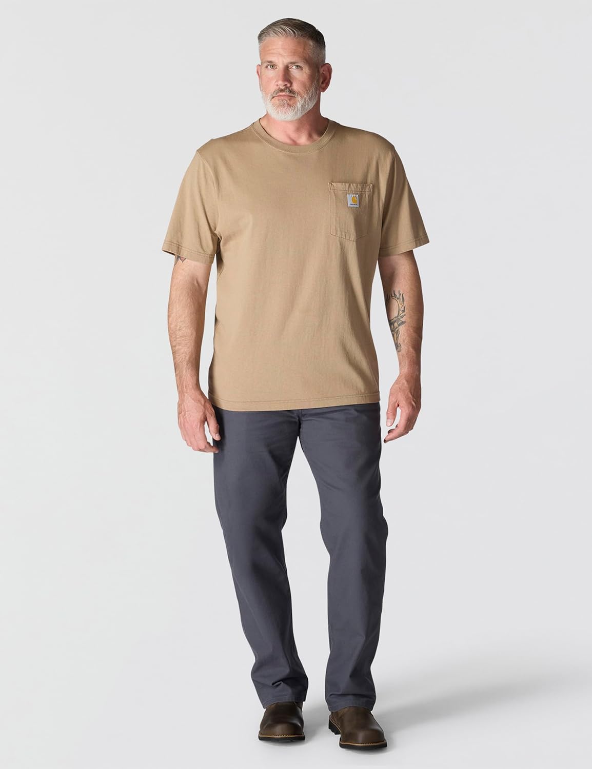 Carhartt Mens Loose Fit Heavyweight Short-Sleeve Pocket T-Shirt (Also Available in Big & Tall) - Image 4