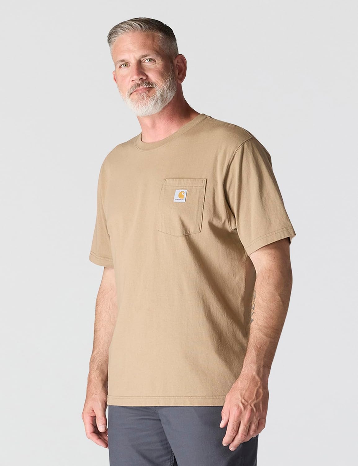 Carhartt Mens Loose Fit Heavyweight Short-Sleeve Pocket T-Shirt (Also Available in Big & Tall) - Image 2