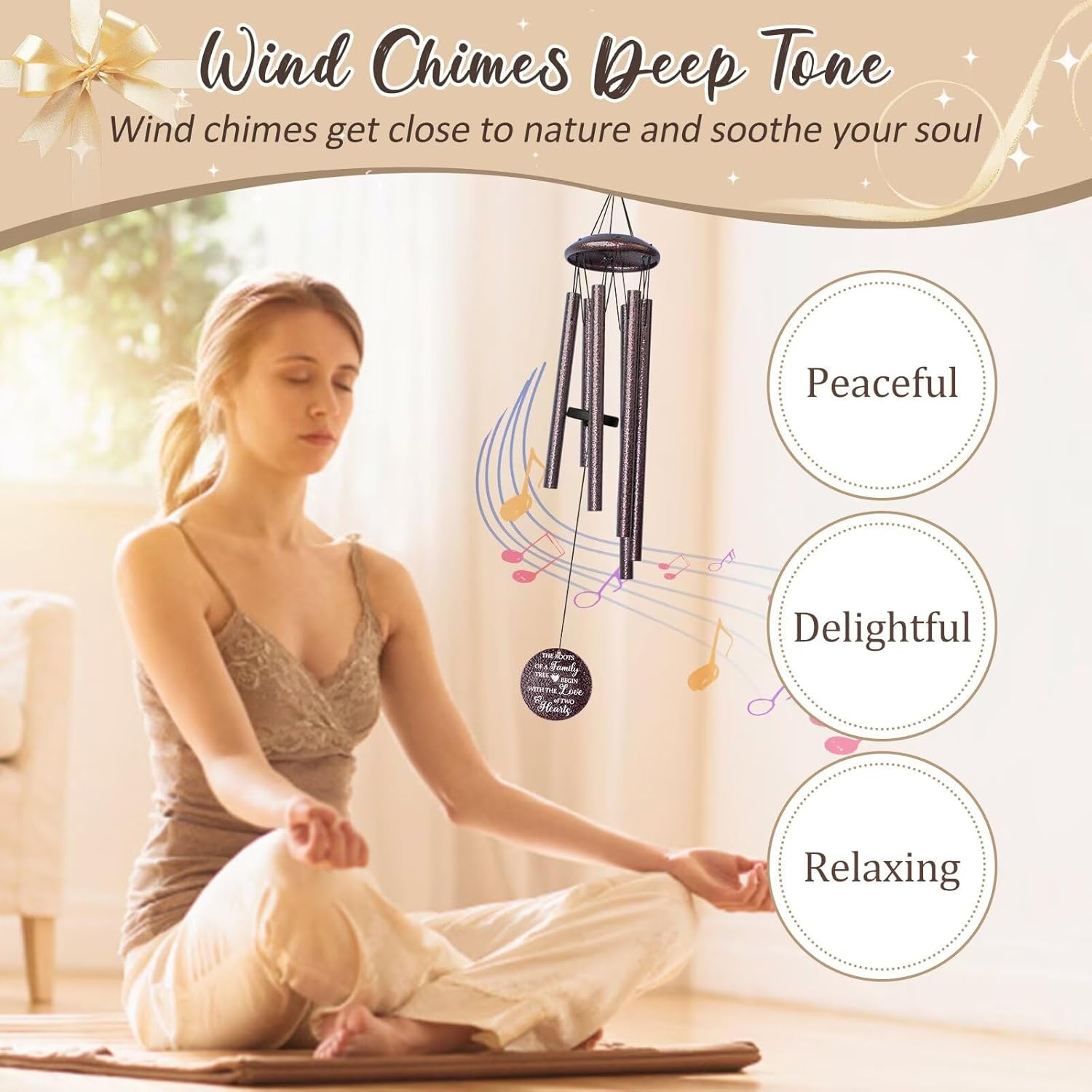 Anniversary Wind Chimes Gifts for Men Women, 25" Wind Chimes Romantic Gift for Couple, Parents, Wife, Husband, Friends, Happy Anniversary Decorations - Image 5