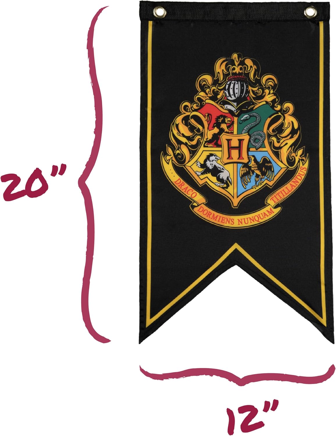 Conquest Journals Harry Potter Wizarding House Banner Flag Set, 12'' x 20'' Polyester Flags, Set of 5 Includes Hogwarts Crest, Gryffindor, Slytherin, Ravenclaw & Hufflepuff Banners, Birthday Party - Image 2