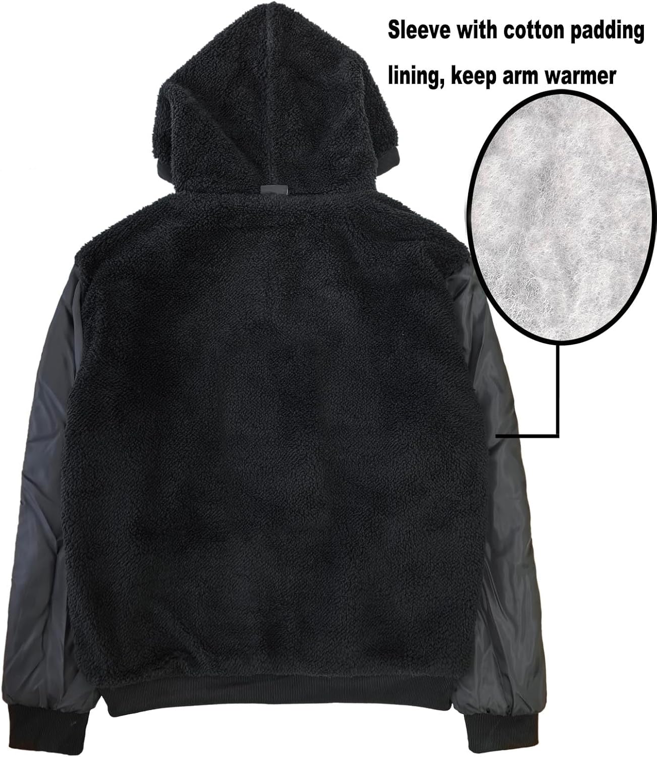 Sherpa Lined Hoodies for Men Heavyweight Full Zip Up Sweatshirt Thick Fleece Jackets Winter Warm Coats - Image 5