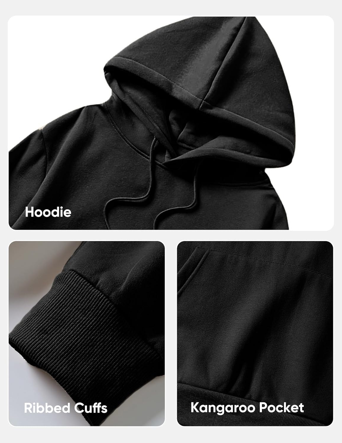 JMIERR Mens Casual Cotton Hooded Collar Drawstring Hoodies Pullover Sweatshirts Casual Long Sleeve Shirts - Image 7