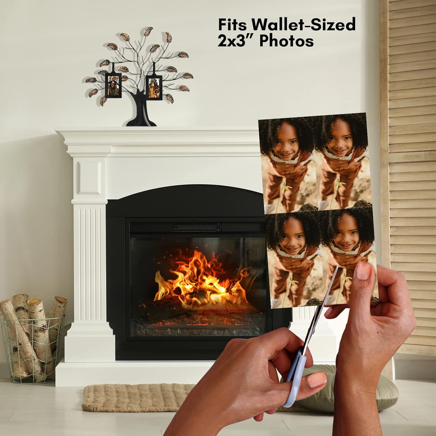 Americanflat Family Tree Picture Frame - Includes 6 Hanging 2x3 Picture Frames - Adjustable Ribbon Tassels - Ideal as Mother’s Day Gifts, Birthday Gifts, or Christmas Decor - Black and Bronze - Image 5