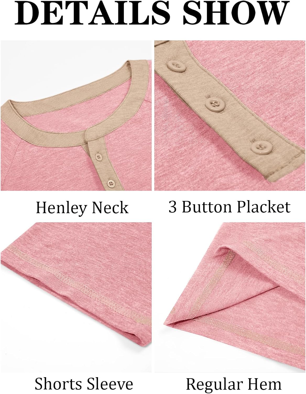 Makkrom Mens Henley Shirts Short Sleeve Casual Summer Basic T Shirts Button Vintage Lightweight Tee Tops - Image 5