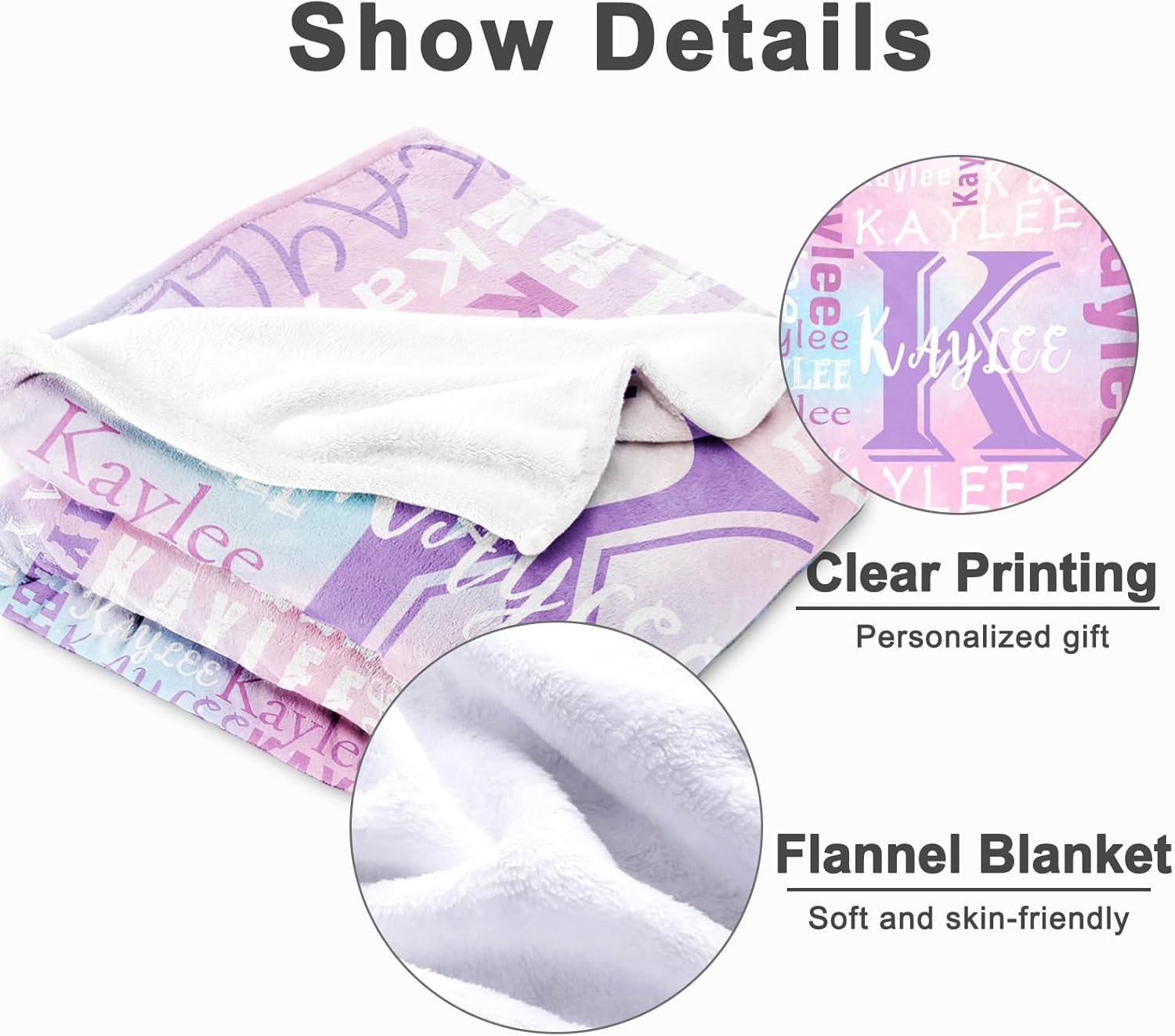 Yofair Ships Next Day, Personalized Blanket Gifts for Teen Girls Custom Blanket with Name Flannel Throw Girls Blankets Customized Daughter Gifts for Kids Adult - Image 5