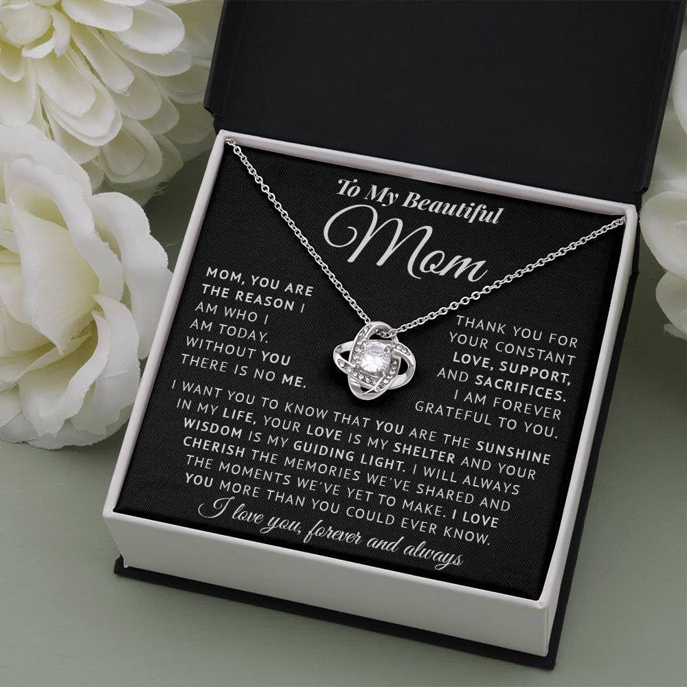 To My Mom Necklace Gifts Meaningful Gift to Mom from Son Without You There Is No Me – I Love You Necklace, Sentimental Mother's Day Gift for Mom from Son, Unique Moms Birthday Gift Ideas - Image 3