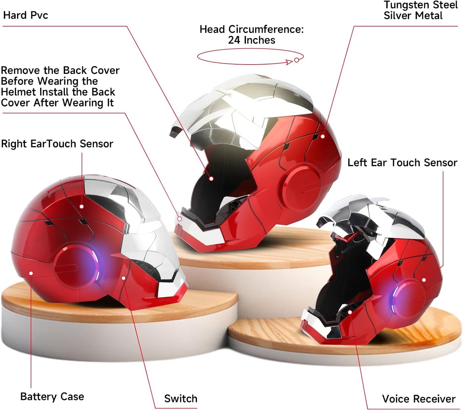 Iron-Man MK 5 Wearable Electronic Helmet: Voice & Remote Controlled, LED Eyes & Sound Effects, Perfect Super Hero Movie Prop and Figure for Adults Collectors- Ideal Gift for Halloween & Christmas - Image 4