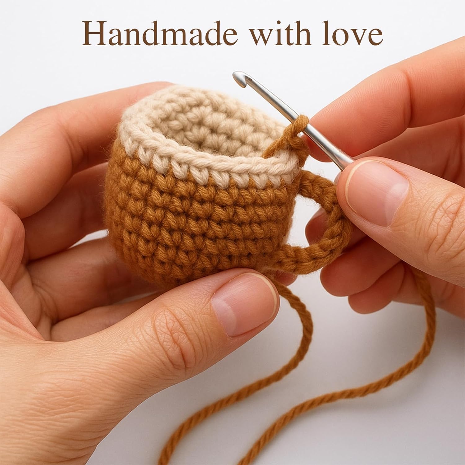 Christmas Stocking Stuffers Birthday Gifts for Women Men Positive Crochet Coffee Cup Desk Decor–Cute Coffee Lover Gift for Best Friend Girlfriend Couple Wife Husband Anniversary Thank You - Image 7