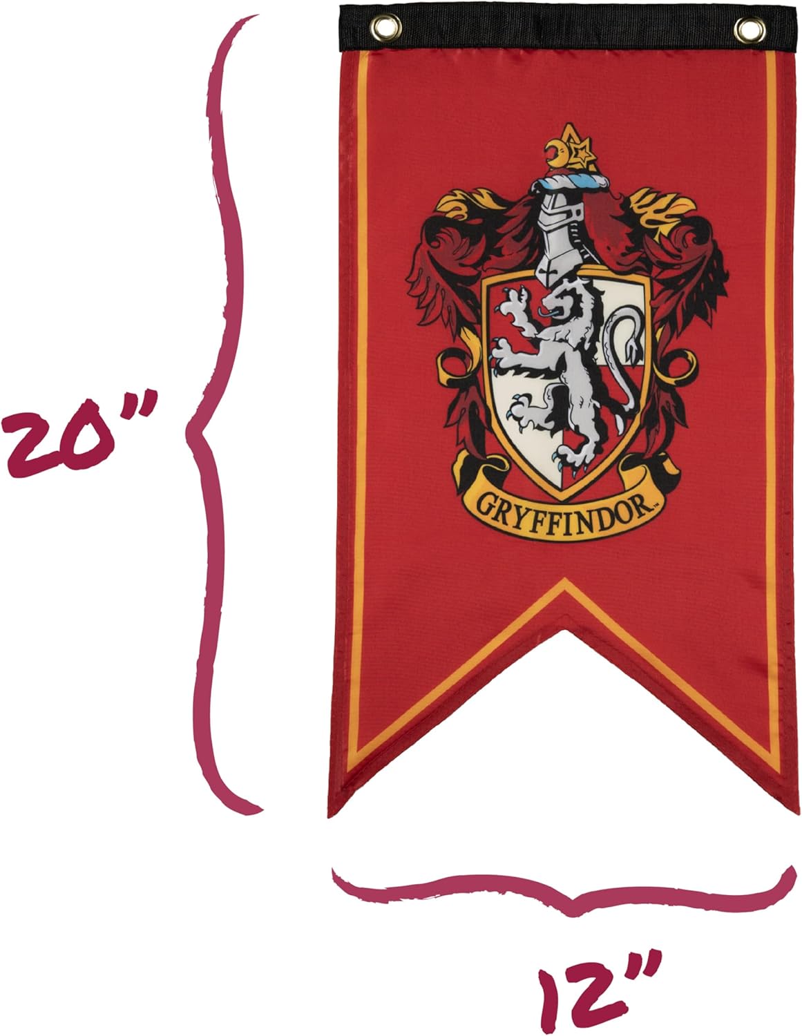 Conquest Journals Harry Potter Wizarding House Banner Flag Set, 12'' x 20'' Polyester Flags, Set of 5 Includes Hogwarts Crest, Gryffindor, Slytherin, Ravenclaw & Hufflepuff Banners, Birthday Party - Image 3