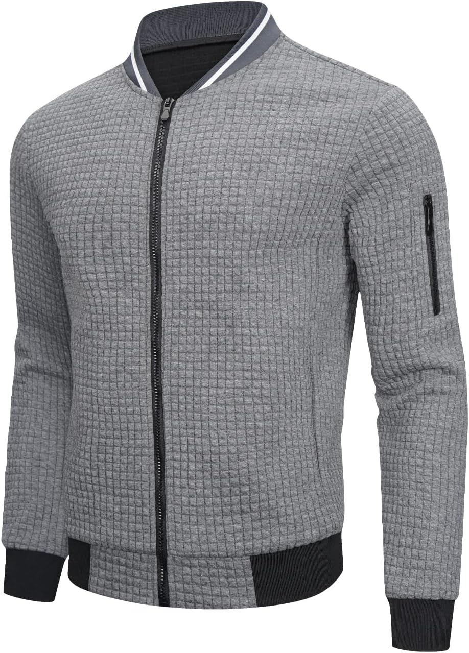 Mens Lightweight Jacket Casual Bomber Jacket Varsity Coat - Image 3