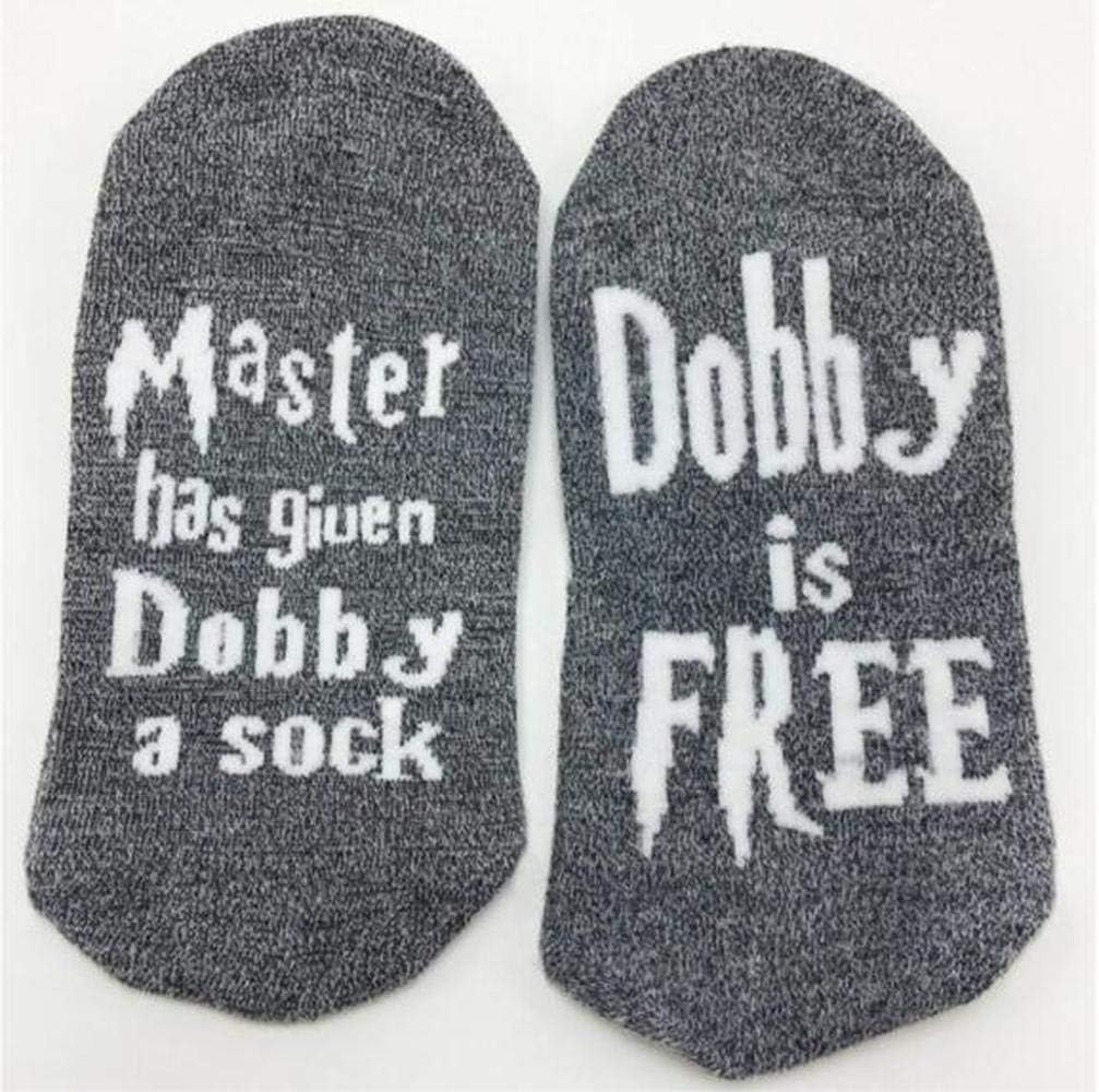Dobby Socks, Dobby Is Free Knitted Words Unisex Combed Cotton Novelty Socks 1pack - Image 4