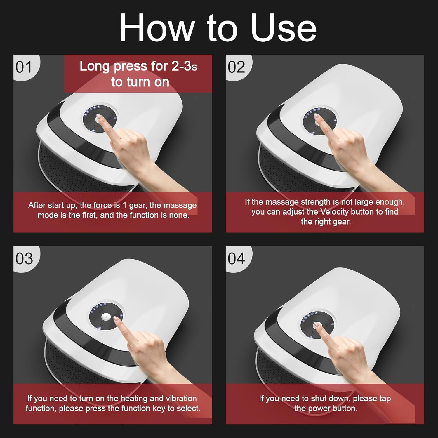 Xllent Hand Massager with Compression & Heating,Valentines Day Gifts for Her Him,Electric Hand Massager for Arthritis and Carpal Tunnel,Gifts for Women Men Her Him(White) - Image 4