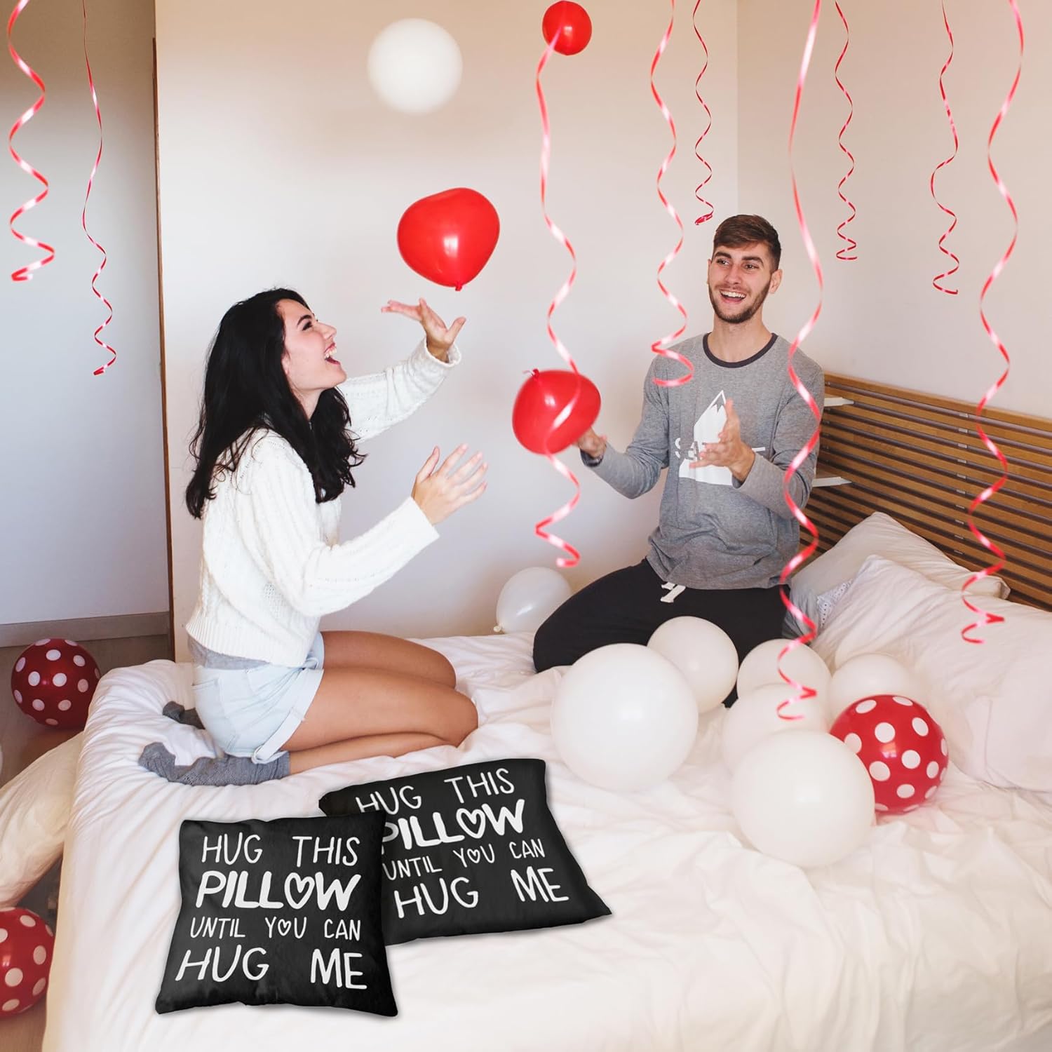 Sufamb Hug This Pillow Until You Can Hug Me Throw Pillow Covers, 18 x 18 Pillow Case, for Boyfriend Girlfriend Birthday Gifts, Long Distance Relationships Gifts (Black)(18x18in) - Image 5