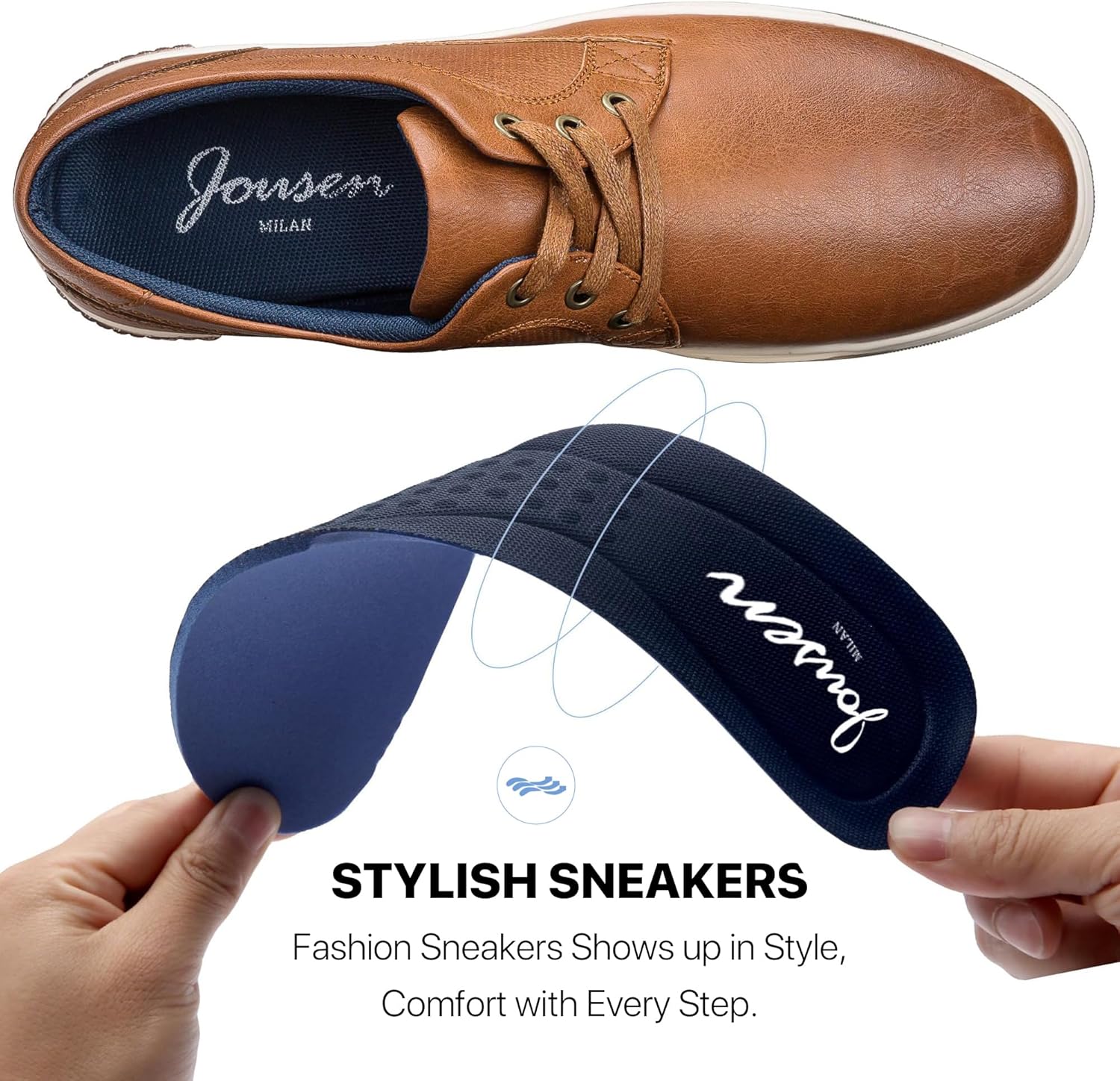 Jousen Men's Fashion Sneakers Classic Retro Casual Shoes for Men Breathable Business Dress Sneaker - Image 3