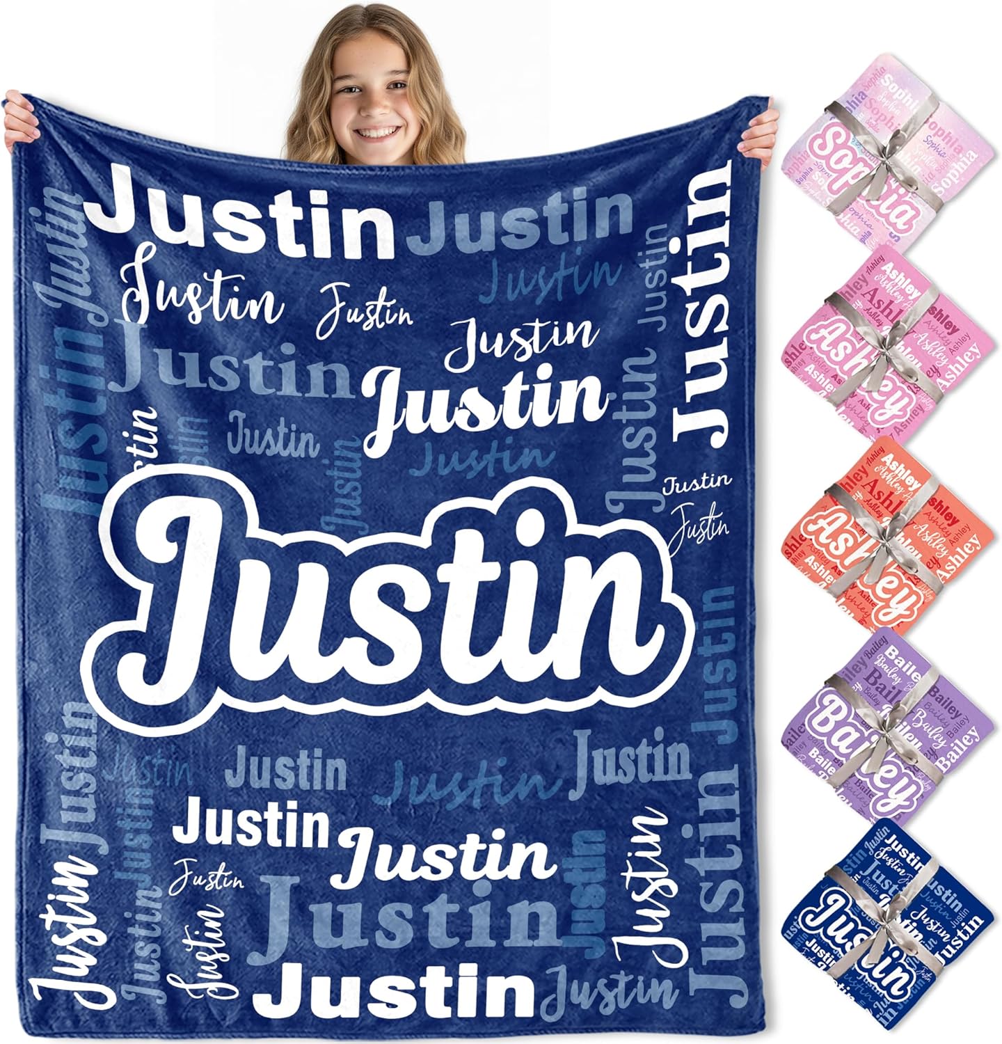 ThermoThrill Personalized Blankets for Kids Custom Blanket with Name for Teen Girls/Boys Customized Christmas Birthday Gifts