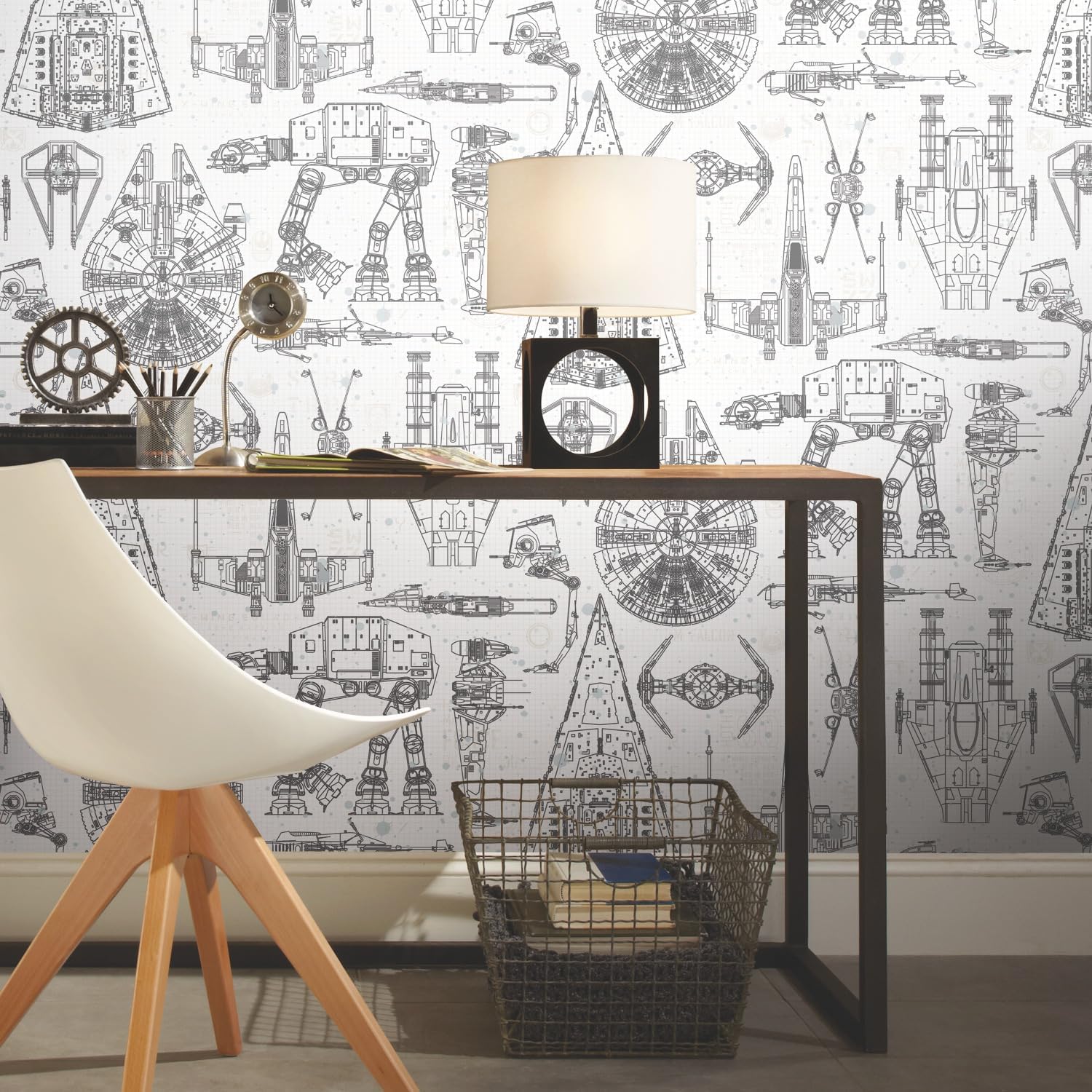 Star Wars Blueprint Blue Peel & Stick Wallpaper by RoomMates, RMK11036WP - Image 6