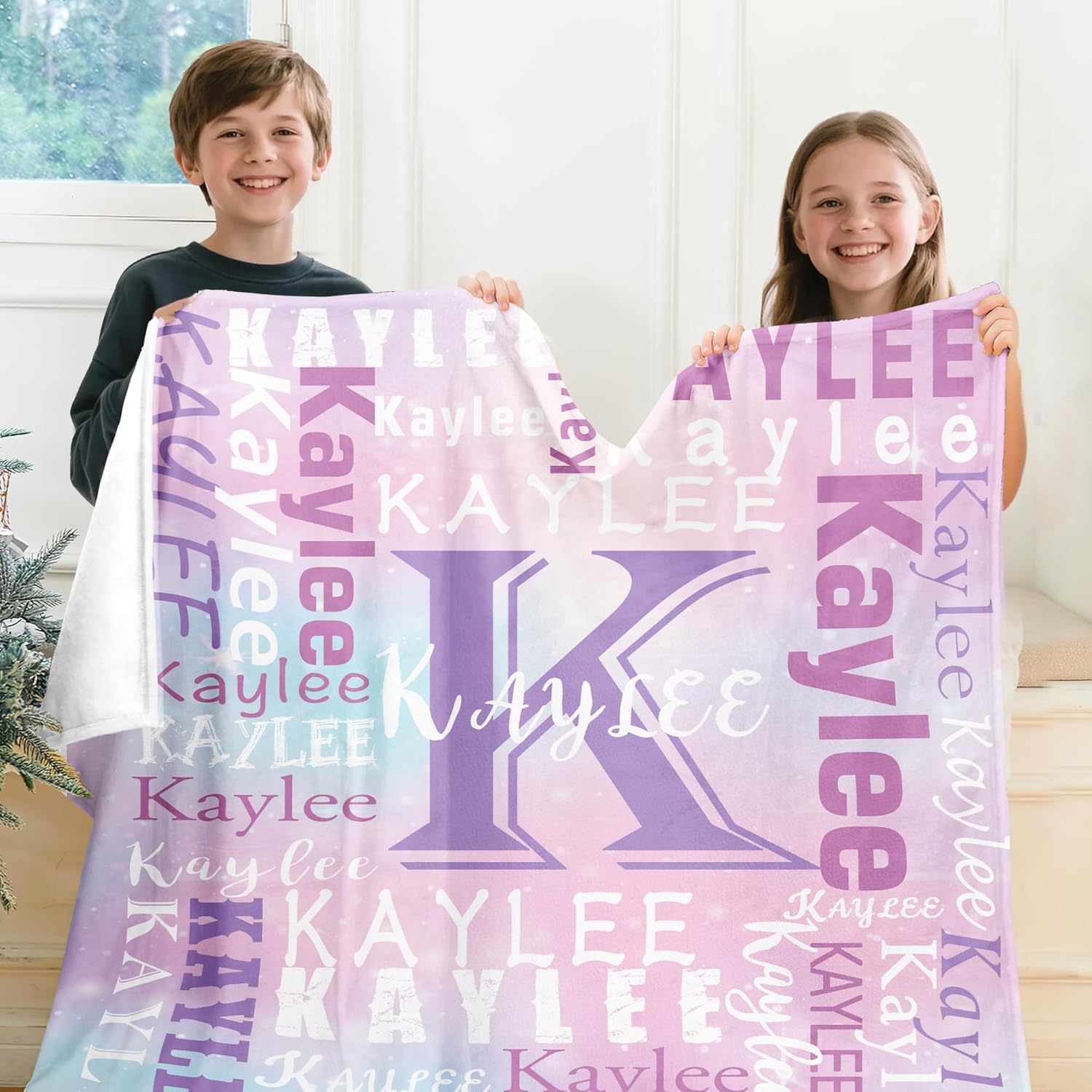 Yofair Ships Next Day, Personalized Blanket Gifts for Teen Girls Custom Blanket with Name Flannel Throw Girls Blankets Customized Daughter Gifts for Kids Adult - Image 2