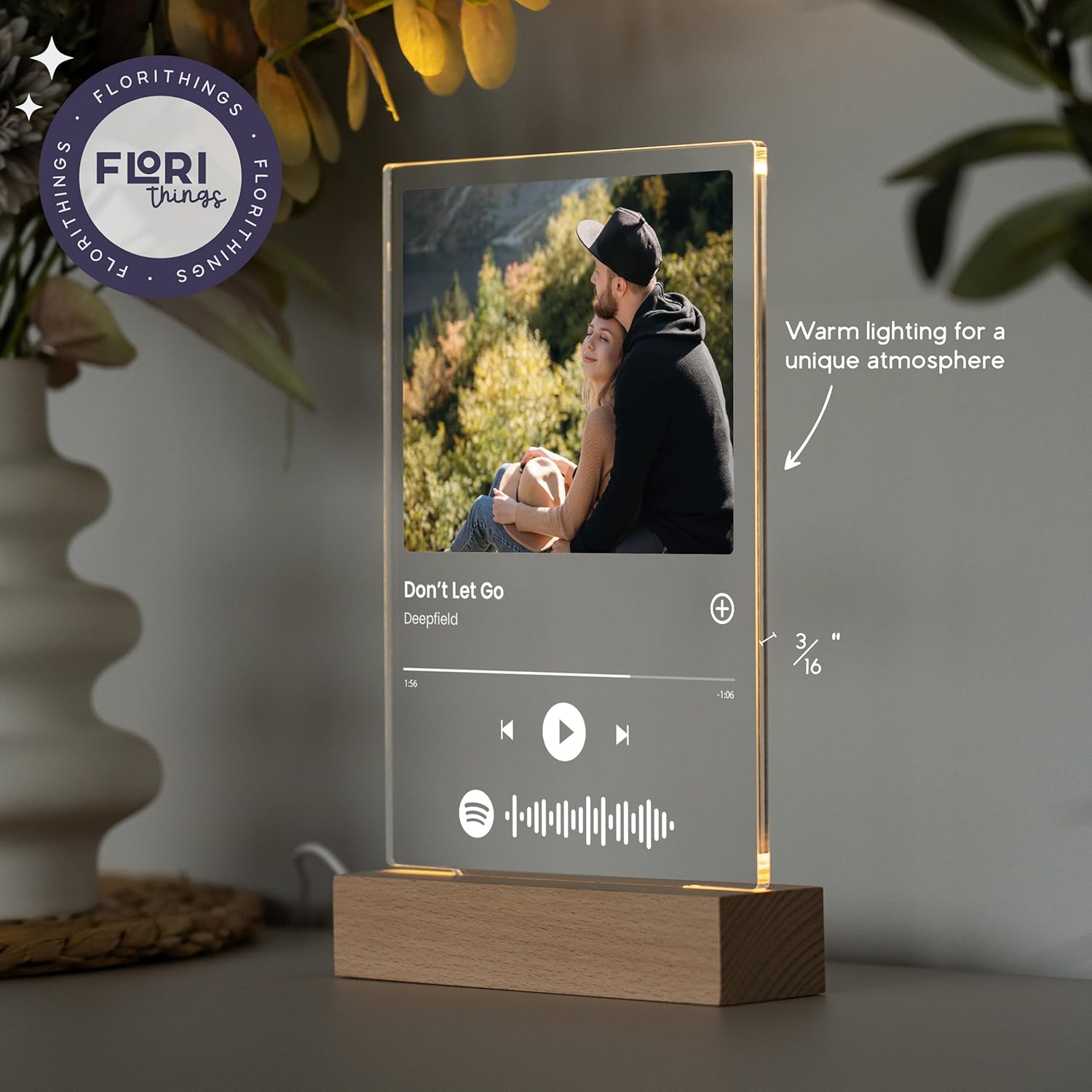 Custom Music Plaque - Personalized Acrylic Song Plaque/Glass Album Cover/Present for Girlfriend - Customized Music Sign - Long Distance Gifts - Couple Present for Her/Him/Boyfriend - Image 5