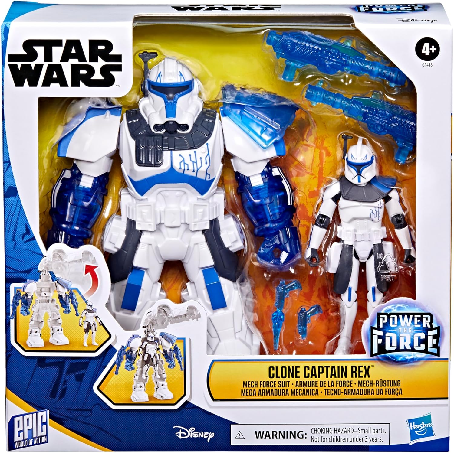 STAR WARS Epic World of Action Clone Captain Rex Mech Force Suit, 6.5-Inch Mech Suit & 4-Inch Action Figure, Toys for Boys & Girls, Christmas Stocking Stuffer Gifts, Ages 4+ (Amazon Exclusive) - Image 2