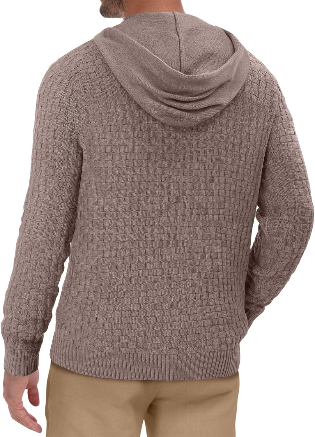 Mens Sweater Pullover Long Sleeve Knitted Polo Shirts Casual Winter Sweater Hoodies - Image 4
