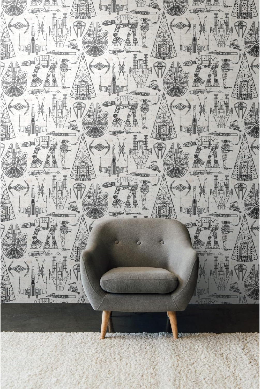 Star Wars Blueprint Blue Peel & Stick Wallpaper by RoomMates, RMK11036WP - Image 8