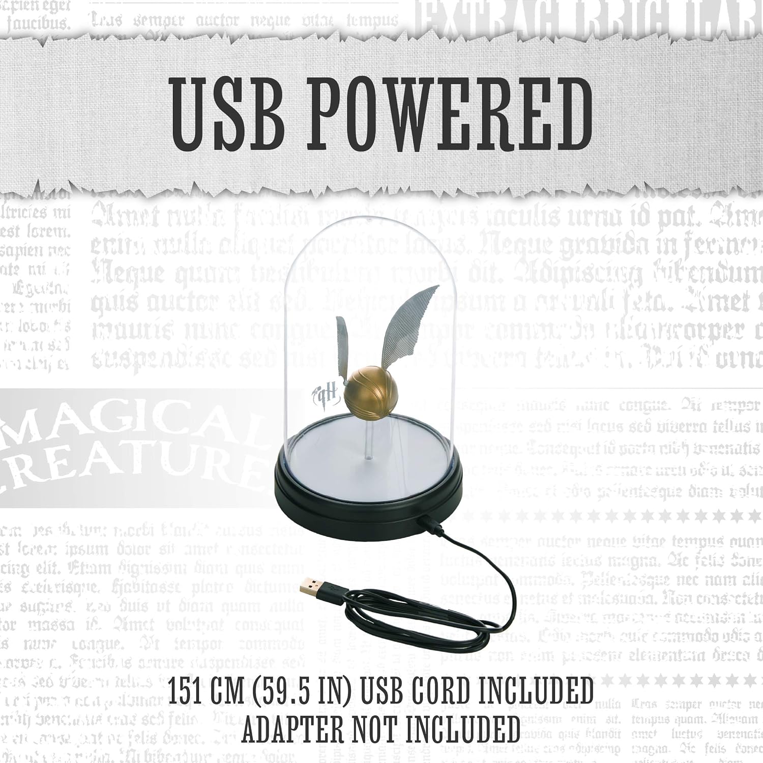 Harry Potter Levitating Golden Snitch Light, Touch Activated Desk Lamp Accessories, Officially Licensed Harry Potter Decor Gifts & Collectibles - Image 3