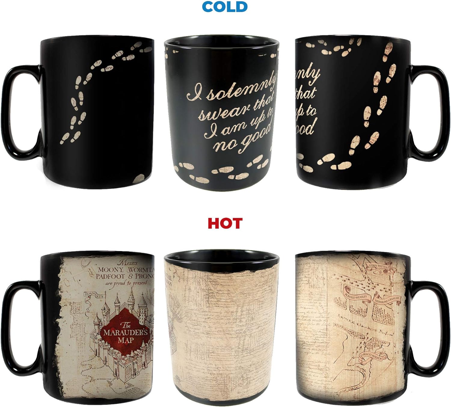 Morphing Mugs Harry Potter - Marauder's Map - I Solemnly Swear – 16 oz Large Ceramic Heat Sensitive Clue Mug – Full image revealed when HOT liquid is added - Image 2