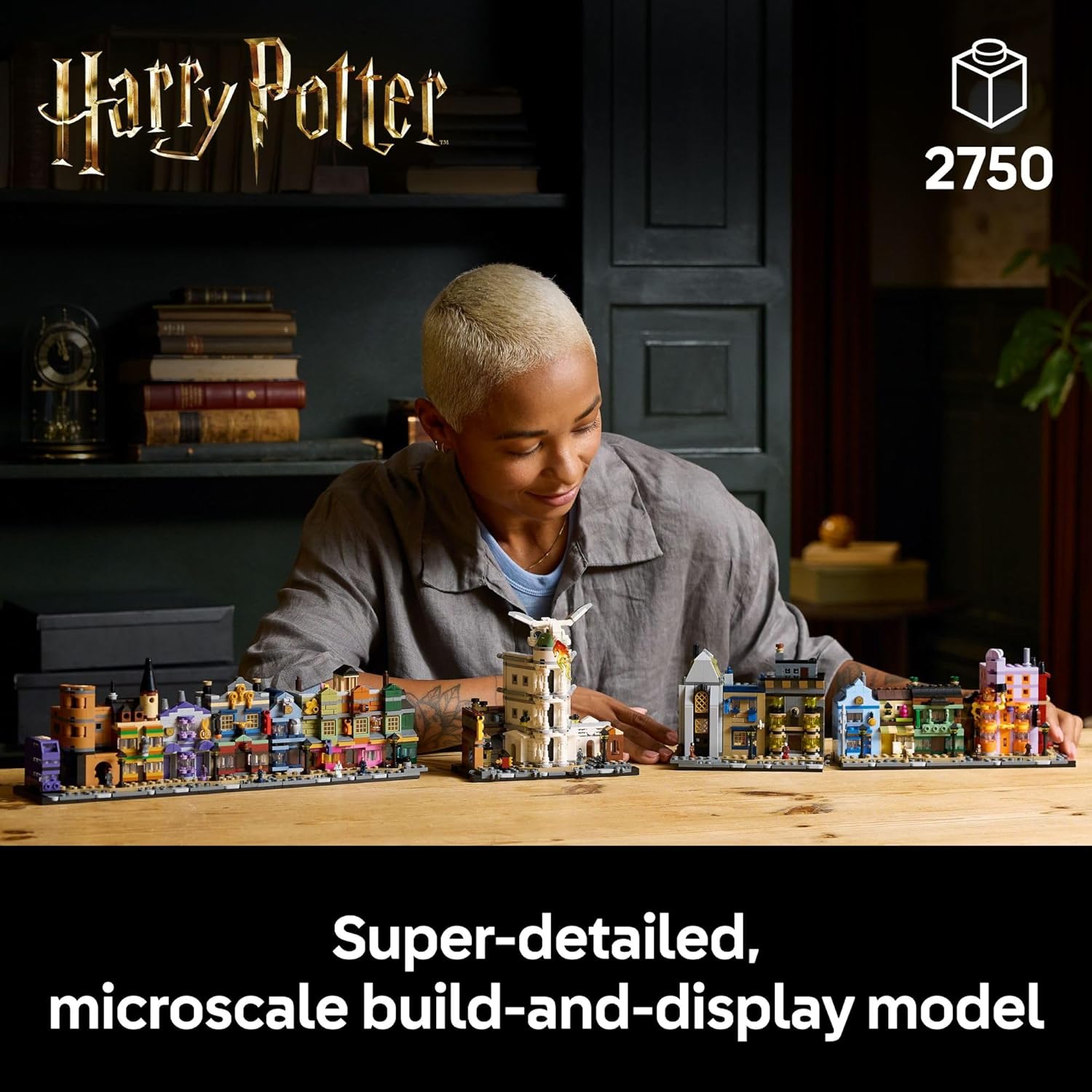 LEGO Harry Potter Diagon Alley Wizarding Shops Building Set for Adults - Collectible Kit for Harry Potter Fans with 12 Microfigures - Gift for Christmas - 76444 - Image 2