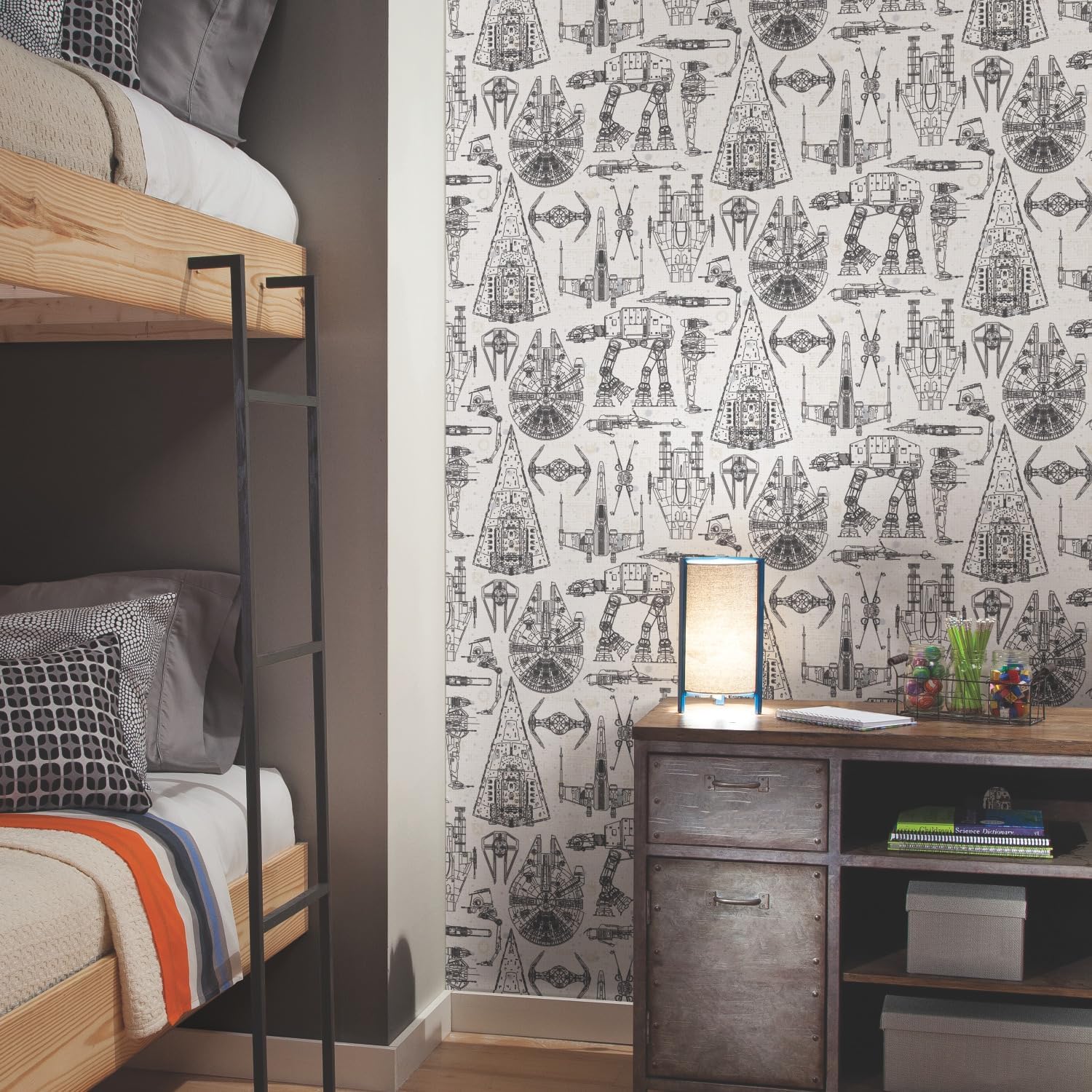 Star Wars Blueprint Blue Peel & Stick Wallpaper by RoomMates, RMK11036WP - Image 2