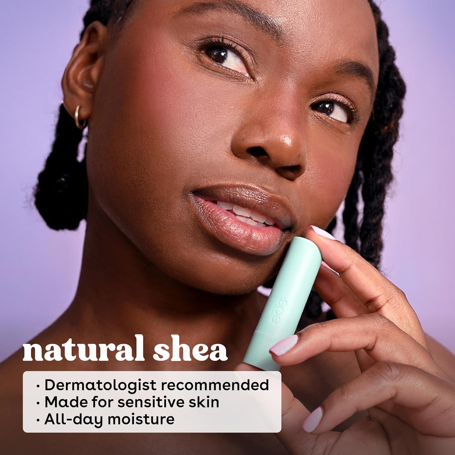 eos Natural Shea Lip Balm- Birthday Cake, All-Day Moisture Lip Care Products, 0.14 oz - Image 3