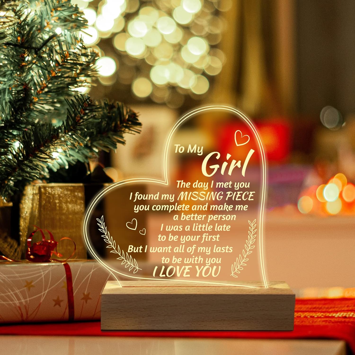 Romantic Gifts for Girlfriend, to My Girlfriend Engraved Night Light, I Love You Gifts for Her, Cute Girlfriends Anniversary Birthday Gifts for Her from Boyfriends - Image 6
