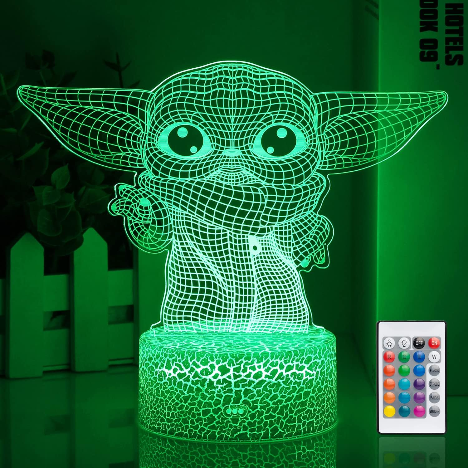 Star Wars 3D Night Light:Baby Yoda LED Lamp with Remote Control and Smart Touch, LED Desk Lamp Yoda Star Wars Lamp for Room Decor Boys Girls Birthday Christmas Festivals Gifts