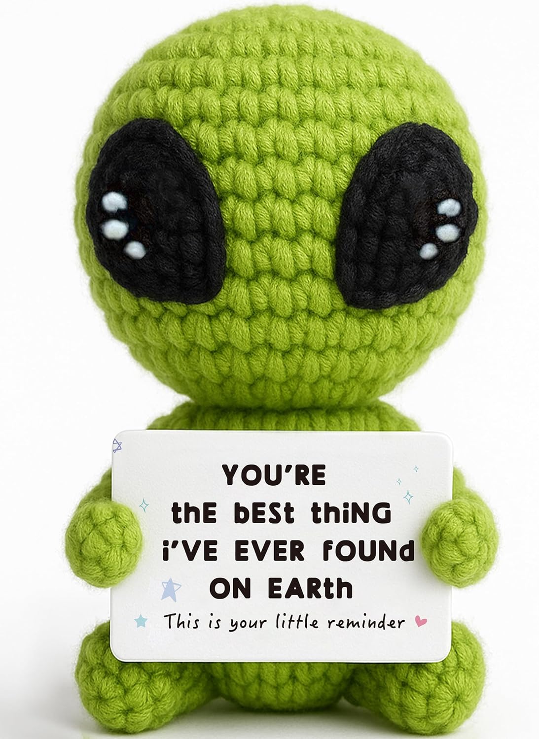Unique Crochet Alien Gift for Boyfriend, Girlfriend, Anniversary, Valentine's Day, Birthday, Christmas Funny Romantic Gifts for Him Her to My Love Stocking Stuffers