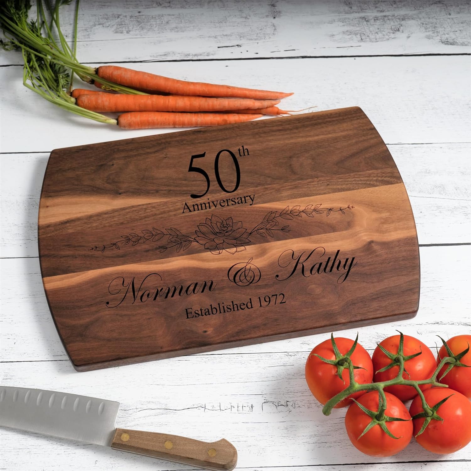 Personalized Cutting Board - 4 Sizes Engraved Charcuterie Board- Anniversary or Christmas Gift, Anniversary Present for Parents Laser Engraved Custom Unique Keepsake - Image 4