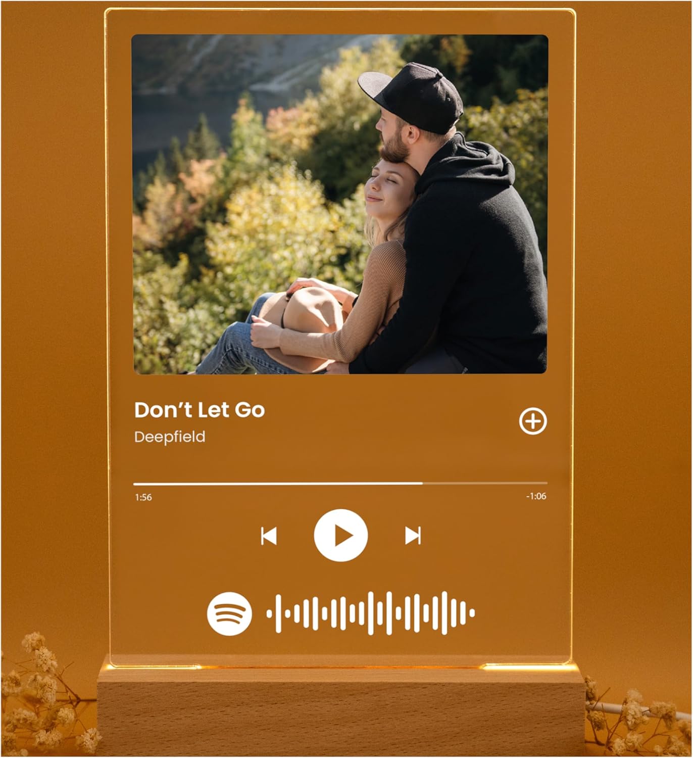 Custom Music Plaque - Personalized Acrylic Song Plaque/Glass Album Cover/Present for Girlfriend - Customized Music Sign - Long Distance Gifts - Couple Present for Her/Him/Boyfriend