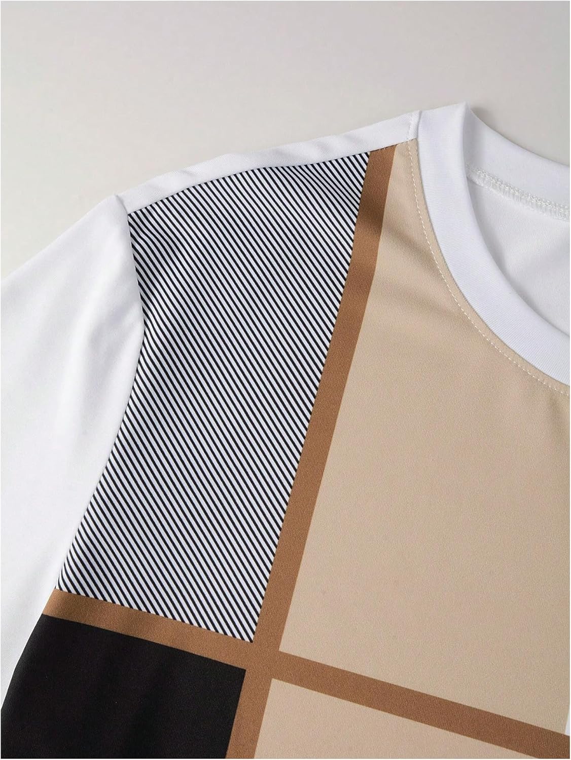 SOLY HUX Men's Color Block Tees Crew Neck Short Sleeve Shirts Casual Summer Tops - Image 5