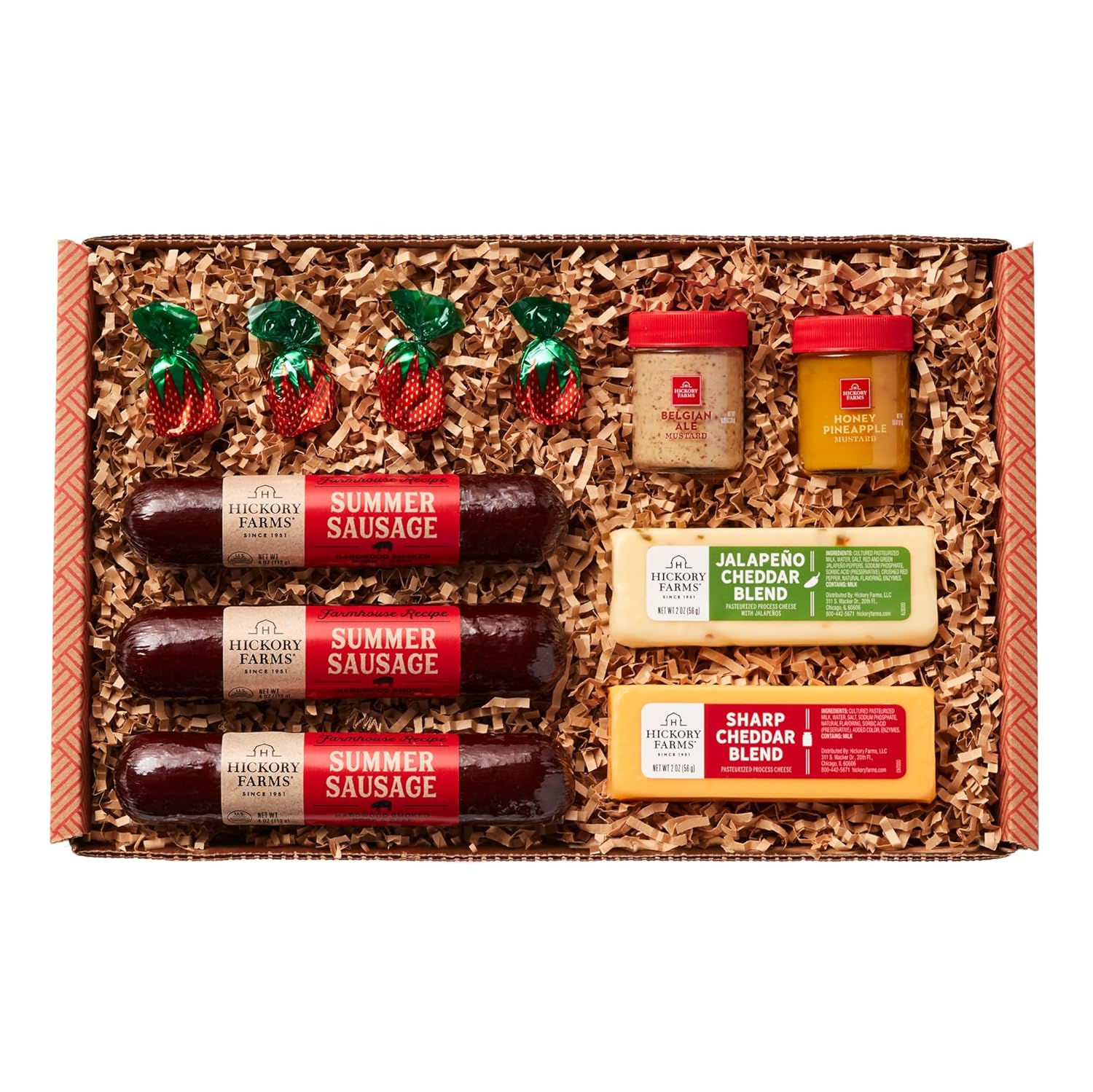 Hickory Farms Savory & Sweet Farmhouse Meat and Cheese Gift Basket (Small) - Box Set | Charcuterie Board Food | Summer Sausage | Father's Day | Mother's Day | Easter | Christmas | Holiday | Housewarming | Gourmet | Sympathy | Care Package