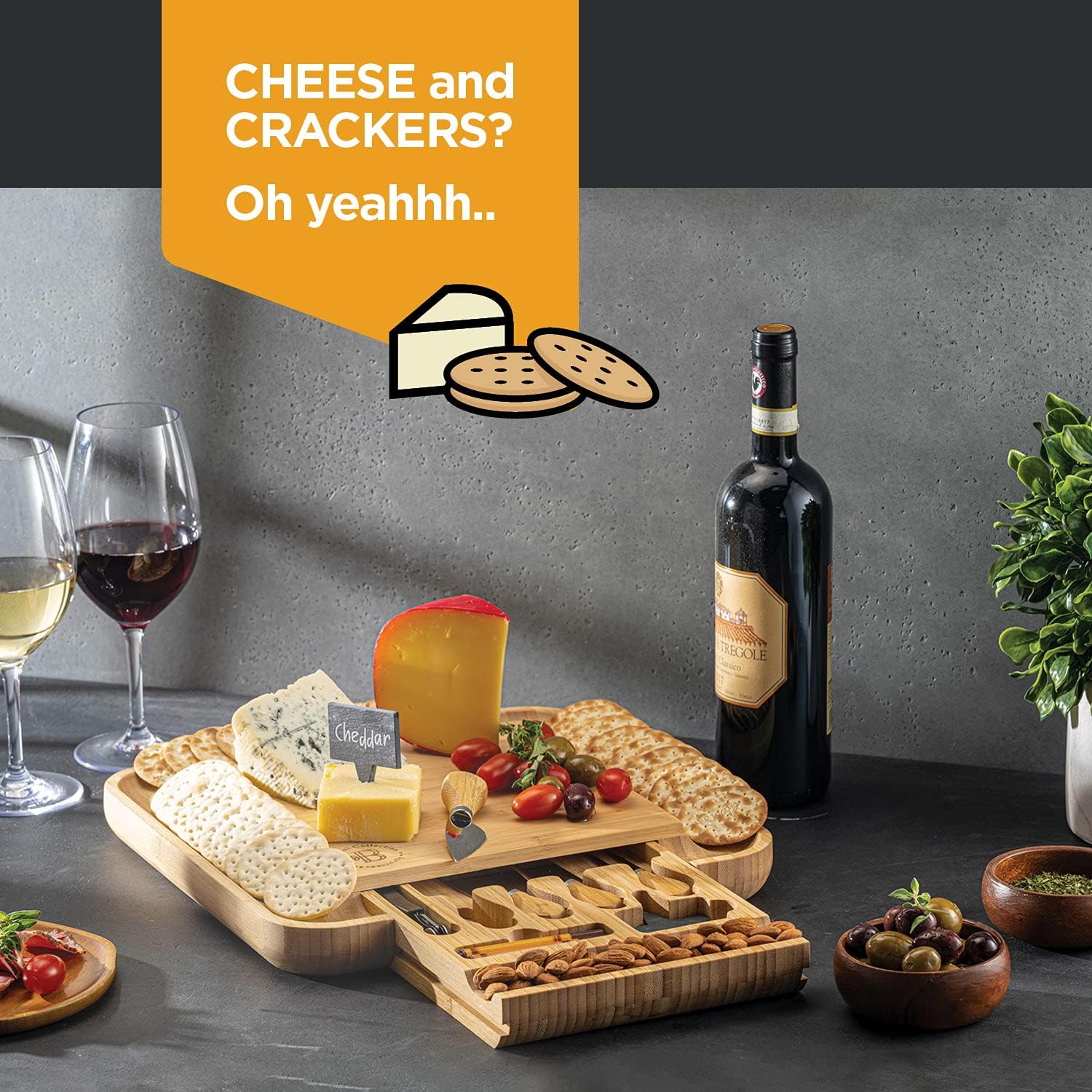 Charcuterie Board Gift Set - Bamboo Cheese Board and Knife Set - Housewarming Gifts for New Home, Wedding Gifts for Couples 2025, Bridal Shower Gifts, Birthday Gifts for Women - Image 6