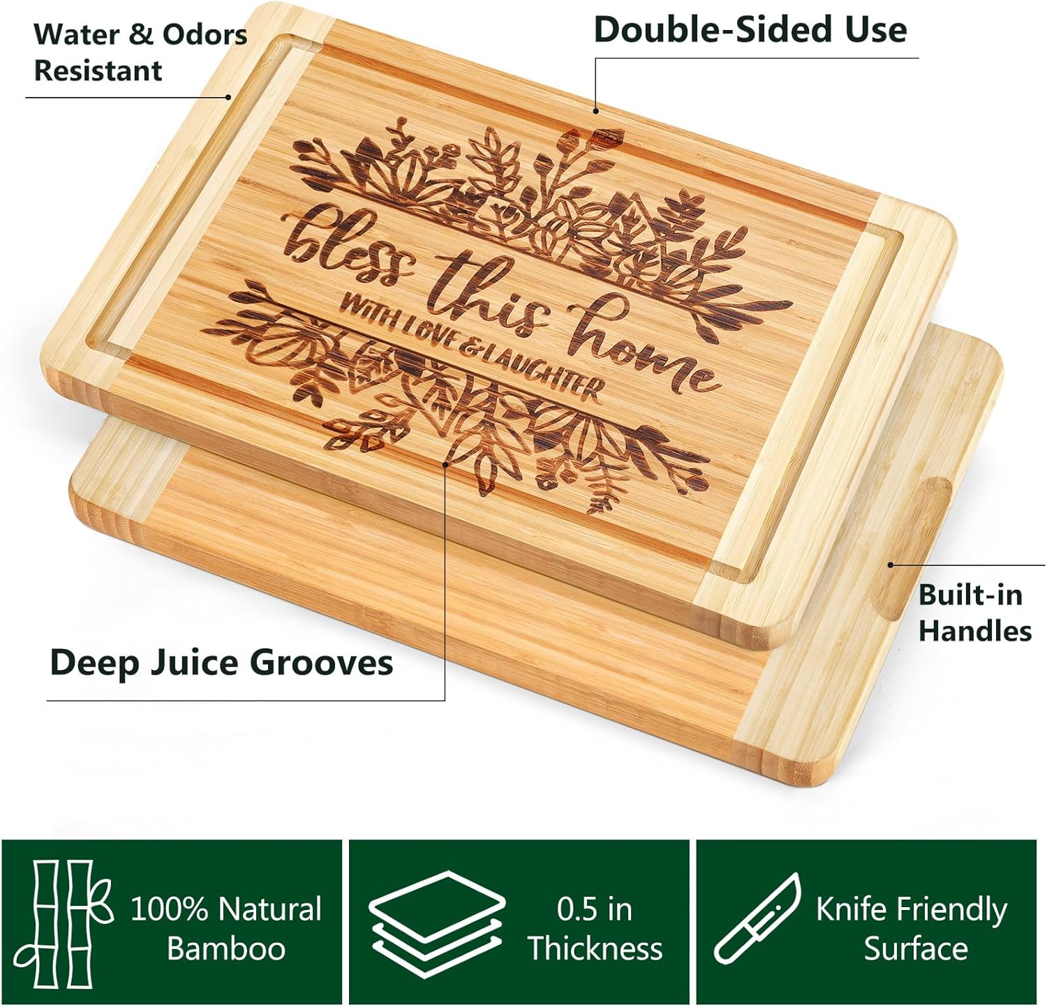 House Warming Gifts New Home, Engraved Cutting Board Housewarming Gifts, New Home Gift Ideas for New Homeowner, New House Gifts for Women Men Couple Neighbor Friend Family - Bless This Home - Image 2